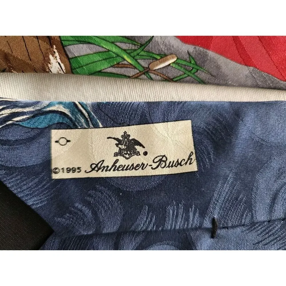 2 Budweiser Frogs Vintage 1995 Silk Tie Anheuser-Busch Necktie 56